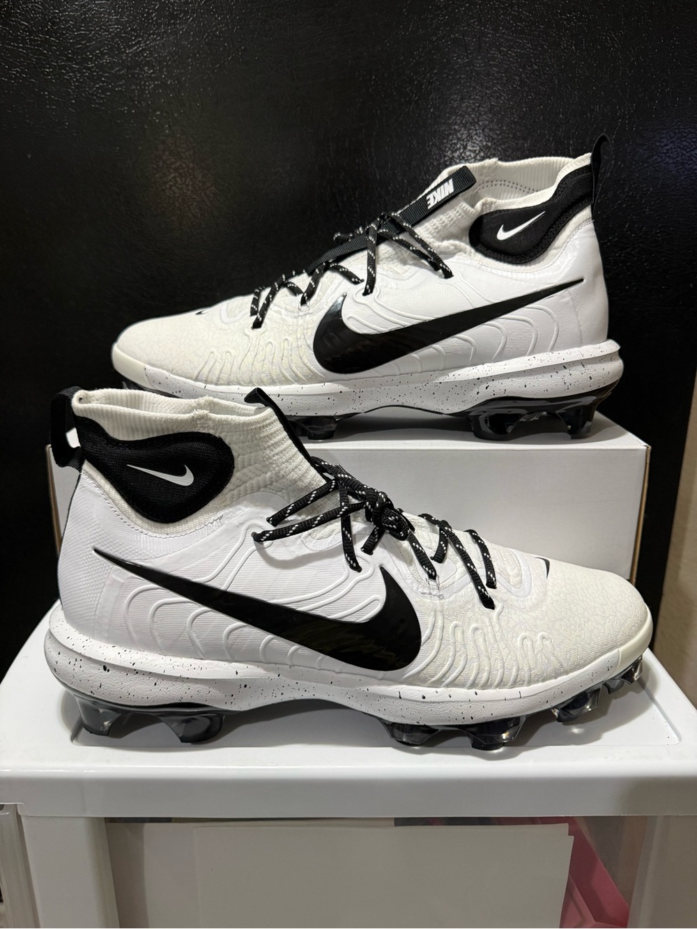 Size 15 Nike Alpha Huarache NXT MCS White Black Mens Baseball Cleats DJ6519-107